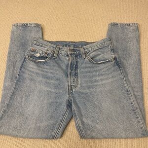 Levi' 501 Skinny Jeans Women's 27 Short Light Blue Wash 27x28 Denim Button Fly